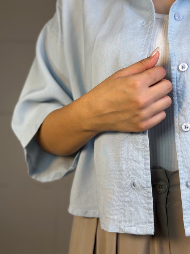 شومیز کوتاه سیلک ریزشی ( لخت )