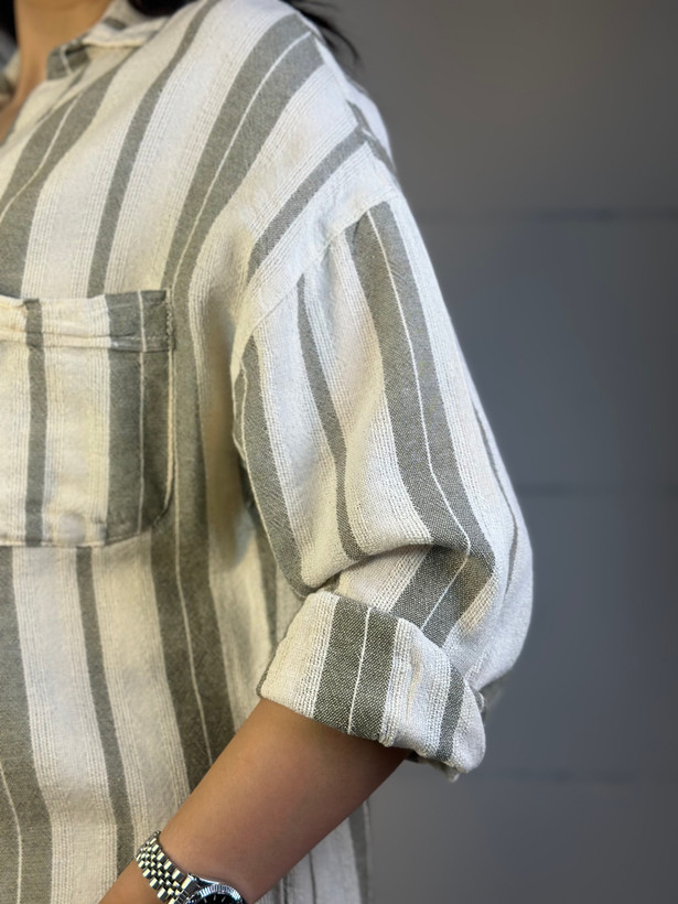 شومیز کنف راه راه یقه هفت