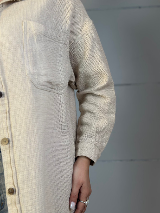 شومیز کنف ساده تک جیب